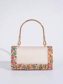 欧美风格优雅派对手拿包，带水钻装饰，非常适合正式活动、宴会、舞会、婚礼 - 时尚百搭女士手提包 - 彩色 - 查看 3