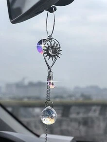 1 pieza Colgante de cristal para espejo retrovisor con forma de luna, Decoración interior de automóviles - Unitalla - Ver 2