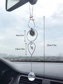 1 pieza Colgante de cristal para espejo retrovisor con forma de luna, Decoración interior de automóviles - Unitalla - Ver 4