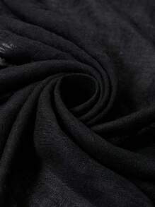 1 件时尚纯色轻质亚麻头巾，柔软舒适，适合冬季秋季日常穿着和装饰 - 彩色 - 查看 11