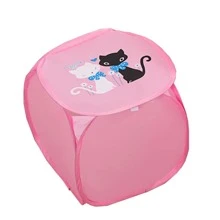 1pc Square Cartoon Dirty Clothes Basket, Portable & Foldable Toy & Clothing Storage Bin - Multicolor - View 4
