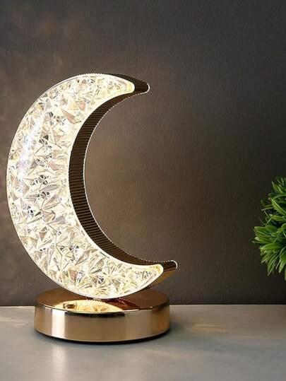 DeTODO Lampara Recargable Portátil Con Diseño De Cristal Luna