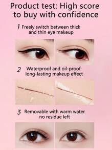 Zeesea 防水防晕染持久液狀眼線筆，快速乾燥 - 01 Black - 查看 5