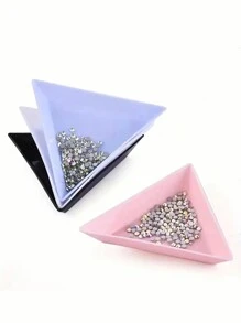 4/5/40PCS Triangle Rhinestone Nail Art Storage Box - Multi-Functional Plate Tray Holder And Compact Container For Nail Art Supplies, Jewelry Glitter Cup, And Decoration Dotting Tool - Complete Set For Nail Art Enthusiasts