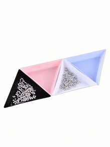 4/5/40PCS Triangle Rhinestone Nail Art Storage Box - Multi-Functional Plate Tray Holder And Compact Container For Nail Art Supplies, Jewelry Glitter Cup, And Decoration Dotting Tool - Complete Set For Nail Art Enthusiasts