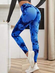 Pantalones de Yoga para Mujer con Cintura Alta, Leggings Deportivos para Dama, Leggings de Ejercicio para Reducir la Barriga, Mallas De Ejercicio Ajustadas - Azul - Ver 4