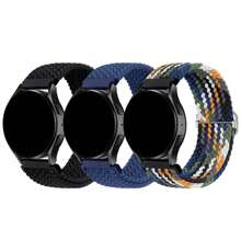 3 件/套尼龙表带兼容华为兼容三星 Galaxy Watch 6/5/4 40mm 44mm/Watch 6 Classic 43mm 47mm/Watch 5 Pro 45mm/Watch 4 Classic 42mm 46mm，20mm 22mm 18mm 快速释放替换运动表带