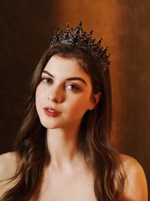 1Pcs Crystal Crowns And Tiaras Headband For Girl Or Women Birthday Party Wedding Prom Bridal Halloween Christmas,Valentine's Day Gift - Black - View 1