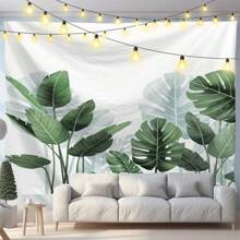 1 件热带绿叶印花涤纶挂毯，适用于客厅、卧室、办公室、派对装饰的壁挂装饰，带垂坠的矩形印花厨房壁挂；附赠 3 个墙钉和 2 个夹子作为礼物，房间旗帜，房间装饰，挂毯，墙壁艺术，房间用品，房间旗帜，家居装饰，挂毯壁挂 - 彩色 - 查看 1