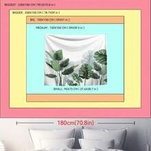 1 件热带绿叶印花涤纶挂毯，适用于客厅、卧室、办公室、派对装饰的壁挂装饰，带垂坠的矩形印花厨房壁挂；附赠 3 个墙钉和 2 个夹子作为礼物，房间旗帜，房间装饰，挂毯，墙壁艺术，房间用品，房间旗帜，家居装饰，挂毯壁挂 - 彩色 - 查看 8