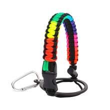 1pc Outdoor Parachute Cord Handmade Braided Cup Handle, Cup Sleeve, Durable Water Bottle Carrier For Outdoor Activities - Supports Up To 64oz