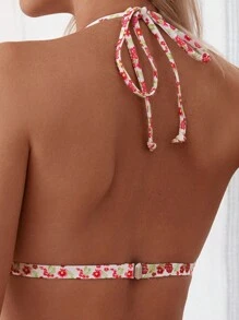 Women 2pcs Dopamine Colorful Bikini Set, High Waist Ruched Swimwear For Taking Photos - Red - View 6