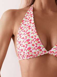 Women 2pcs Dopamine Colorful Bikini Set, High Waist Ruched Swimwear For Taking Photos - Red - View 5