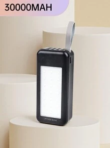1 Pc 10000/20000/30000mAh 22.5W Combined Capacity Portable Power Bank With LED Strong Light, Built-In Charging Cable, Compatible With Type-C/Lightning/Micro Charging Outputs