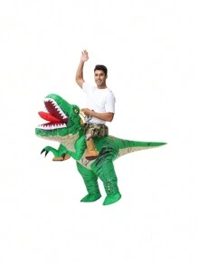 Adult Inflatable Dinosaur Costume Fun Costume Party For Men/Women Riding Tyrannosaurus Rex Inflatable Costumes - Green - View 2