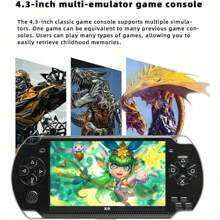 Handheld Game Console With 1200 Games Built-In 4.3-Inch HD Screen Retro Game System Support TV Output Portable Rechargeable Game Console With Dual Joysticks Best Gift For Kids And Adults (Blue) - Royal Blue - View 8