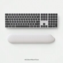 1入組創意白色柔軟PU皮革與矽膠米形鼠墊，配有可愛的腕墊，防滑鍵盤腕托，適用於遊戲和辦公室工作，男女兼用手靠枕 - 白色 - 查看 12