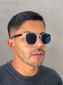 Men Fashion Glasses - Transparent and Black Crystal - View 2