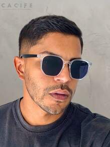 Men Fashion Glasses - Transparent and Black Crystal - View 4