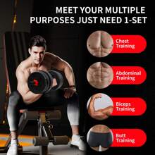 可調重量啞鈴套組，44磅杠鈴組合，適用於家庭健身房，手持啞鈴套組，俯臥撐，自由重量訓練器材，適合男女運動健身 - 黑色 - 查看 9