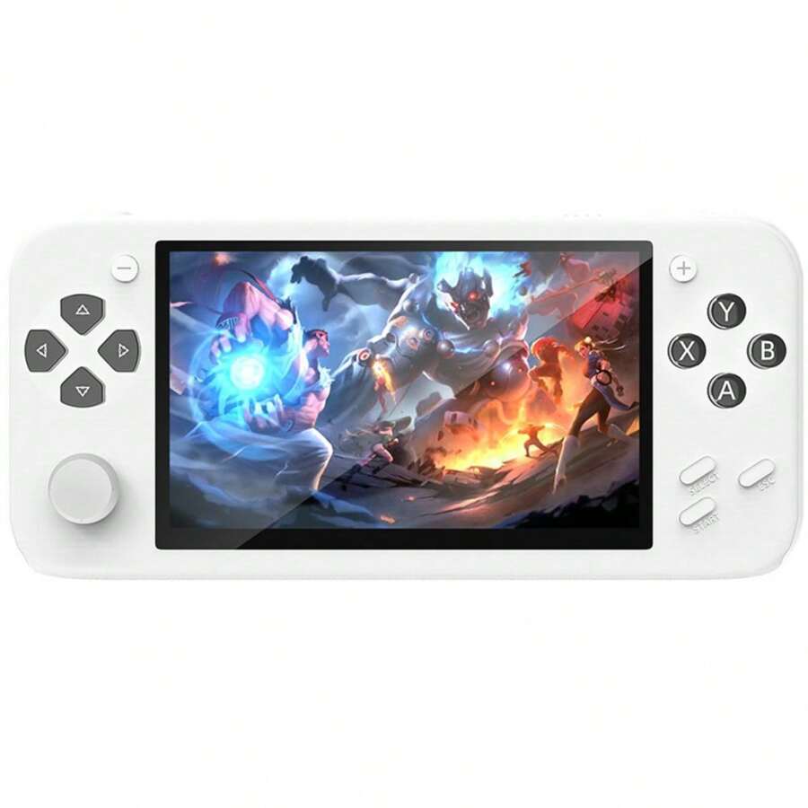 Handheld Game Console With Camera, Built-In 1200 Games 4.3 INCH HD Screen Retro Gaming System, Support TV Output, Portable Rechargeable Game Console With Dual Joystick, Best Gift For Kids And Adult - White - View 1