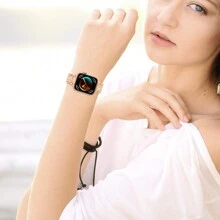 1pc Unisex New Rhinestone Studded Metal Electroplated Zinc Alloy Watch Band Compatible With Huawei Watch Fit3, Huawei Watch Fit 4, Huawei Watch Fit 4 Pro - one-size - View 5