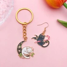 5/10入組萬聖節貓咪吊飾，卡哇伊鬼魂南瓜糖果黑貓吊飾，卡通動物寵物貓咪吊飾，適用於批量製作首飾