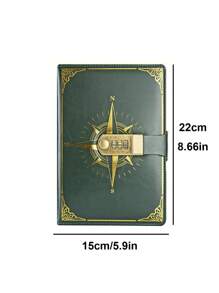 1 Sổ Tay Họa Tiết La Bàn, A5 Vintage Khóa Mật Khẩu Sổ Tay Nhật Bản Và Hàn Quốc Sinh Viên Đơn Giản Viết Nhật Ký Sáng Tạo - Nhiều màu - Xem 5