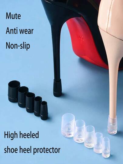 5 Pairs High Heel Shoe Heel Protectors, Anti-Wearing, Non-Slip, Muffling, Repairing, For Women Sandals Women Pumps White Heels, Kitten Heels Accessories