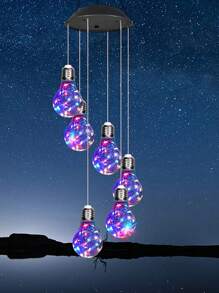 2pc/Set Colorful Lights Solar Wind Chimes For Outside, Hanging Solar Lights Wind Chime For Women Grandma Mom Birthday Windchimes, Christmas Decor For Outdoor Garden Balcony Bedroom Yard - 彩色 - 查看 5