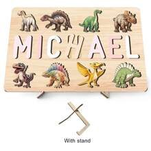 Personalized Name Wooden Puzzle For Toddlers Montessori Learning Toys  Blocks Custom Gifts For Preschoolers Early Education Toys For Boys Girls Easter Christmas Xmas Birthday Gifts For Kids - With Nails and Bracket - View 5