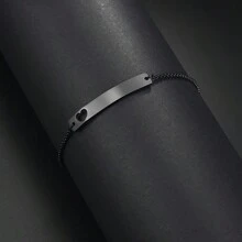 Silver Hollow Butterfly Carved Bracelet, Unisex, DIY Customized Carved Bracelet Set, Stainless Steel Material, High-Quality Curved Brand Customized Bracelet - Black Heart Bracelet - View 4