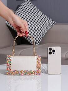 欧美风格优雅派对手拿包，带水钻装饰，非常适合正式活动、宴会、舞会、婚礼 - 时尚百搭女士手提包 - 彩色 - 查看 6