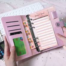 莫蘭迪A6手冊簿記筆記本，創意馬卡龍現金預算財務規劃手工總帳，A6手冊現金信封預算計劃筆記本，財務規劃手工總帳 - 彩色 - 查看 1