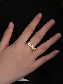 Customized Personalized Name Euromerican Style Rapper Lace Ring, Ideal For Father's Day, Mother's Day, Valentine's Day, Birthday, Anniversary For Birthdays, For Daily Wear, For Prom, For Mother's Day, For Valentine's Day, For Graduation, For Weddings, For Father's Day, For Party