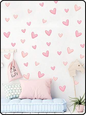 60 st/1 set Cartoon Love Barnrum Väggdekoration klistermärken, fuktsäkra, självhäftande klistermärken, avtagbara klistermärken, Lämplig för dagis och heminredning Baby shower Familj dekorationer Presenter