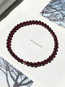 1 pieza Pulsera de Granate con pequeñas partículas de piedra natural de moda adecuada para mujeres vestir - 4-5 mm/0,16-0,19 pulgadas - Ver 9