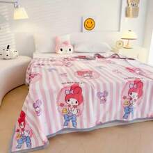 1pc 150cm Blanket - Ultra-Soft Flannel, Warm & Snug Feel, Perfect For Relaxing At Home-Melody,Home Decoration