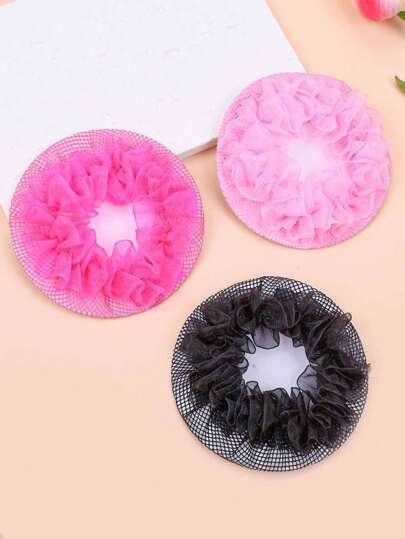 1/3/10pcs Kids Hair Nets For Ballet Buns, Girls Dance Hairnet Accessory For Stage Performance