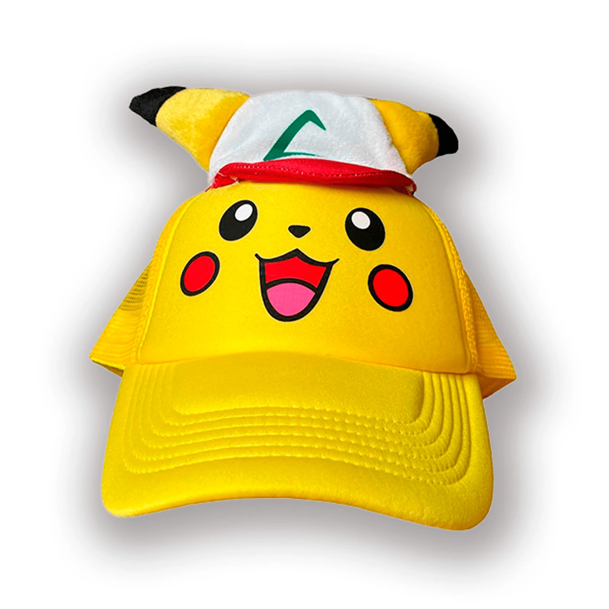 Gorra Pikachuu 3D para Niños y Niñas Personaje Dibujos Animados Pokemonn Caricatura Video Juegos Sombreros Transpirables Para El Sol De Malla Gorros Infantiles, Hombre y Mujer - Amarillo - Ver 1