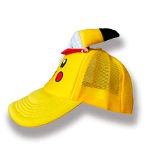 Gorra Pikachuu 3D para Niños y Niñas Personaje Dibujos Animados Pokemonn Caricatura Video Juegos Sombreros Transpirables Para El Sol De Malla Gorros Infantiles, Hombre y Mujer - Amarillo - Ver 2