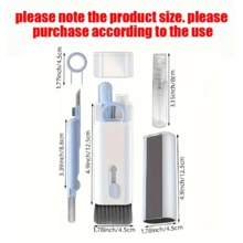 Kit de limpiador electrónico 8 en 1 para limpiar teclados con cepillo para sacar las teclas, limpiador anti-polvo de pantalla y lápiz limpiador multiusos para auriculares BT, portátil para teléfono, teclado, laptop, Airpods, laptops Apple y tabletas - Multicolor - Ver 6