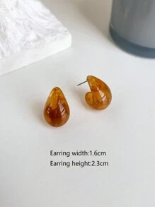 1 đôi Bông tai Hoop hình giọt nước kiểu dáng đơn giản hợp thời trang - Hoa tai - Xem 23