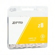 ZTTO 8速自行车链条，116节，8速山地车和公路车链条，带快拆链节，8速，24条装 - 彩色 - 查看 7