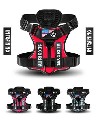 1 件减震反光宠物胸背带，夜视功能，狗背心款式，适合小型/中型/大型犬，新款减震夜视反光宠物战术胸背带，狗背心圣诞礼物