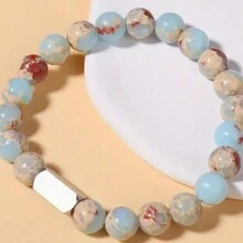 1pc Personalized Beaded Bracelets, 8mm Gemstone Bracelet, Custom Laser Engraved Bracelet, Customized Beaded Bracelet, Personalized Jewelry Gifts, Gifts For Mom, Women, Men, Dad, Wife, Husband, Bestie, Friend, Birthday Gift, Anniversary, Christmas, Halloween, New Year, Mother'S Day, Father'S Day Gift - Multicolor - View 13