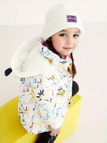 Annil Chaqueta acolchada de media longitud de invierno, de moda informal y cálida, para niños y niñas