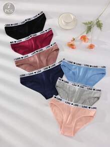 Ensemble de 7 pièces Culottes confortables triangulaires de sport pour femmes, à taille basse et à la mode