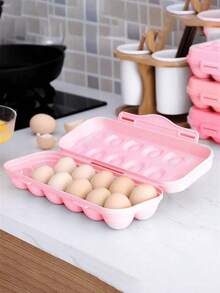 1pc Flatware Organizers, Egg Basket Egg Tray Holder, Egg Storage Box, Refrigerator Crisper Storage Container, Shockproof Egg Holder Box Organization, For Camping, Picnic And BBQ, Kitchen Supplies - Multicolor - View 8