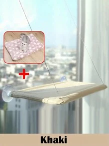 1 pieza Hamaca para gatos Cama colgante para mascotas Cama de ventana para gatos y perros pequeños Asiento de ventana soleado con manta Capacidad de soporte de 5kg Accesorios para mascotas - Multicolor - Ver 21